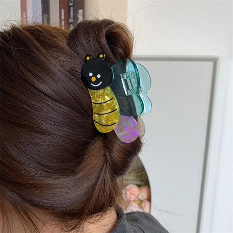 Schattige Cartoon Acetaat Haarklem Giraffe Bij Vlinder Diervorm Haarklem Mode Hoofddeksel Voor Vrouwen Sieraden