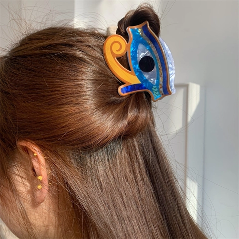 Pinza per Capelli in Acetato Malocchio Grande Marmorizzazione Accessori per Capelli per Donne Ragazze Stile Etnico