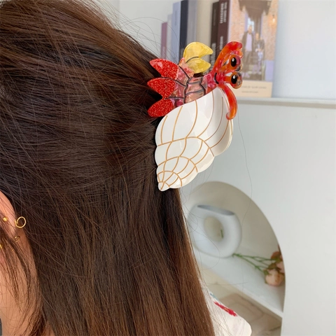 Creativo Fermaglio per Capelli a Forma di Paguro in Acetato Grande Molla per Capelli Design Animale Fatto a Mano Donna Gioielli