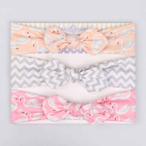 Baby Bow Headband Floral Polka Dot Printed Cotton Headwear For Infants Toddlers Cute Elastic Hair Bands Accessory For Girls
