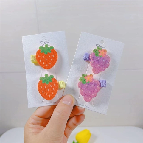 Simpatici Fermagli per Capelli Frutta Verdura per Bambini Glitter Stoffa Avvolti BB Clip per Ragazze Accessori per Capelli Decorativi