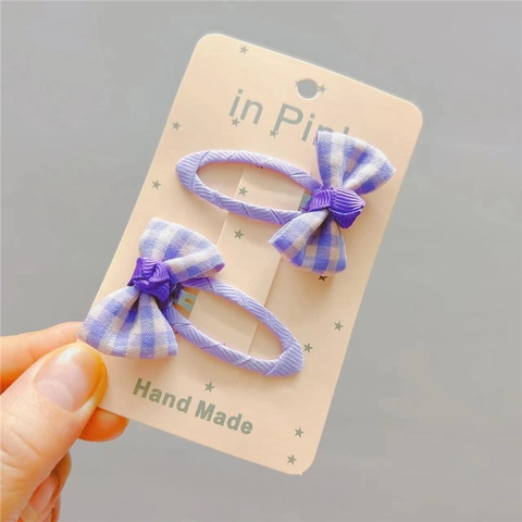 Dolci Fermagli per Capelli a Fiocco in Tessuto per Ragazze Fatti a Mano a Quadretti Floreali Fermagli BB Accessori
