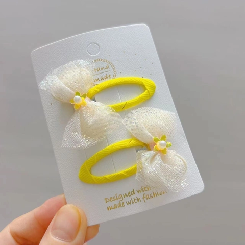 Pinzas para el Cabello de Lazo de Malla de Encaje Hechas a Mano Con Perla Artificial y Flor de Lentejuelas Horquillas Dulces para Bebés Niñas Niños