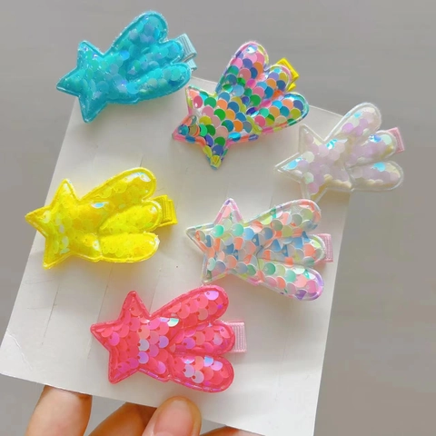 Bunte Pailletten Meteor Stern Haarspange Für Kinder Mädchen Stoff Handgefertigte Funkelnde Kometen Haarnadeln Mode Accessoires