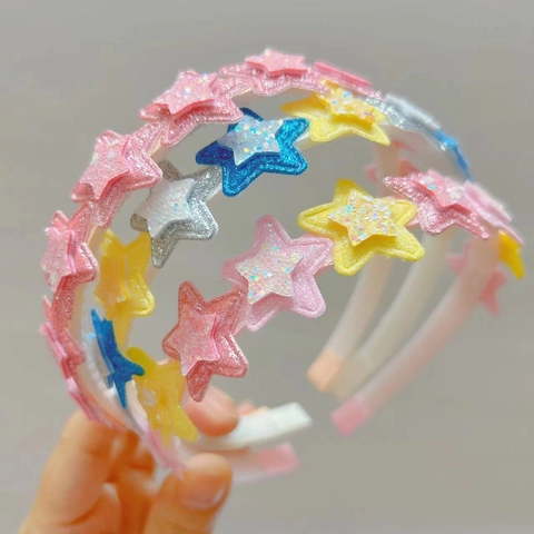 Kinder Glitzer Stern Stirnband Pailletten Pentagramm Haarband Bunte Glänzende Haarreif Für Mädchen Party Tägliche Haarschmuck