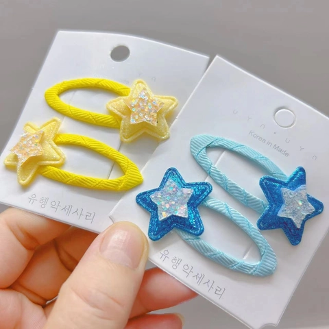 Simpatici Fermagli per Capelli a Stella Glitterati Colori Caramella Barretta a Stella Accessori per Capelli Fatti a Mano per Bambine