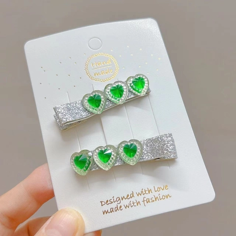 Vintage Herz Strass Haarspangen Für Damen Mädchen Handgefertigte Glitzer Herzförmige Entenschnabel Seitenclips Elegante Haarschmuck