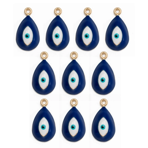 Dijes de Mal de Ojo Aleación Diamantes de Imitación Esmalte Azul Ojo Colgantes para DIY Fabricación de Joyería Collares Pulseras Accesorios Regalo Mujer