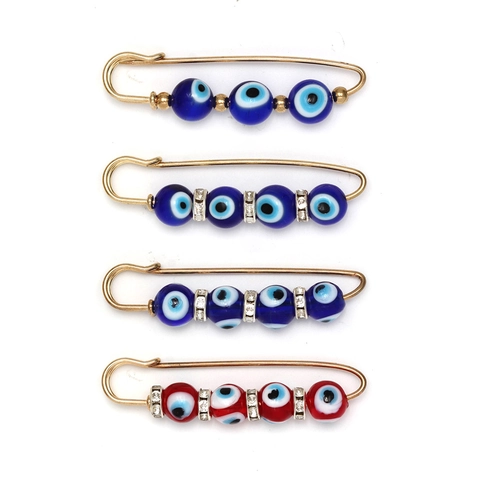 Broche de Imperdible de Aleación de Moda con Mal de Ojo para Mujeres y Hombres Cuentas Coloridas de Arcilla Polimérica Vidrio Cristal Joyería Decorativa