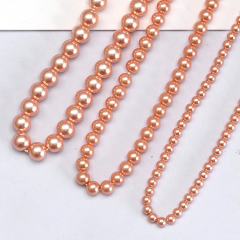 Elegante Runde Künstliche Perlen Strang Für DIY Schmuckherstellung Hochglanz Galvanisierte Schalenperlen Lose Perlen Zubehör