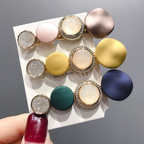 Haarspeld Koreaanse Stijl Macaron Kleur Geometrisch Legering Hars Marmerpatroon Haarschuifje Elegante Mode Haaraccessoires Voor Dames