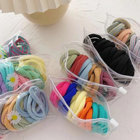 Japanese Style High Elasticity Fabric Hair Ties Colorful Daisy Decor Scrunchies Hair Ropes For Women Girls Daily Headwear