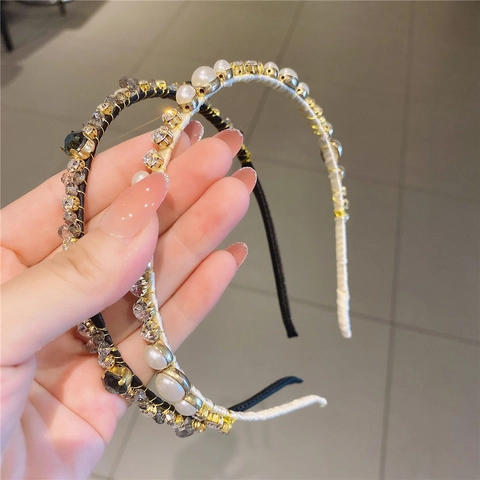Cerchietto Barocco in Stile Francese Vintage per Donna Con Perla Artificiale Strass Lega Cerchietto Accessori per Capelli