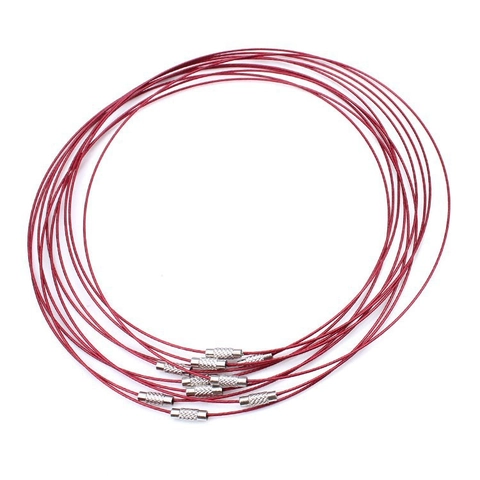 Stainless Steel Necklace Cord With Alloy Screw Clasp DIY Jewelry Making Wire Colorful Choker Cord For Pendants Jewelry Findings