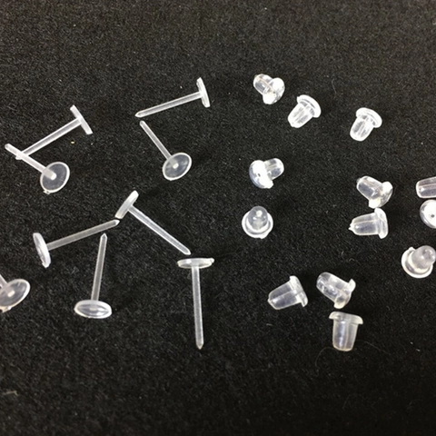 Transparant Kunststof Oorknopjes Stiften en Achterkantjes Set Hypoallergeen DIY Oorbellen Benodigdheden voor Sieraden Maken