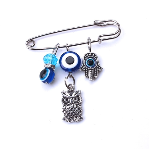 Vintage Legierung Strass Böses Auge Brosche Für Damen Hamsa Hand Eule Lebensbaum Anhänger Pin Schmuck Zubehör Geschenk