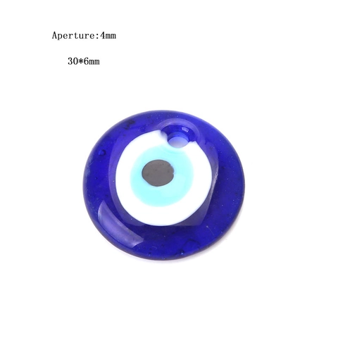 Traditional Blue Evil Eye Glass Pendant Round Turkish Nazar Beads For DIY Necklace Bracelet Jewelry Making Protection Accessory