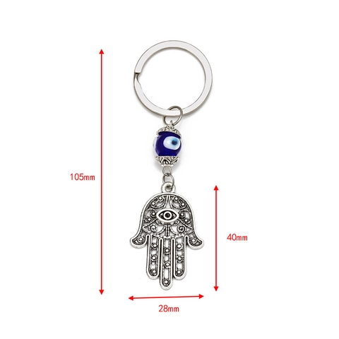 Portachiavi Vintage Malocchio per Auto Casa Mano di Fatima Albero della Vita Palma Nazar Perle di Vetro Pendente Etnico per Borsa