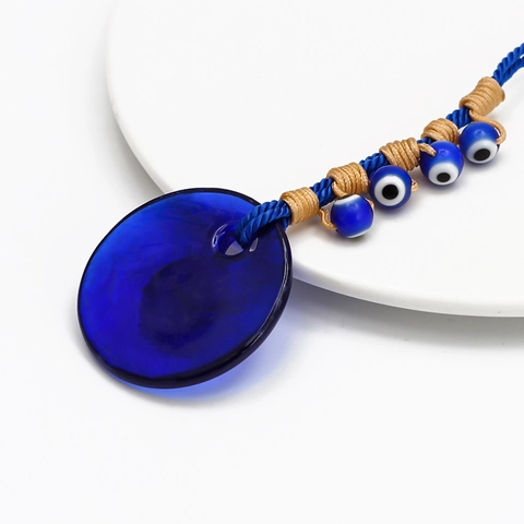Llavero de Vidrio con Ojo Turco Hecho a Mano Nazar Amuleto Azul Ornamento Colgante para Coche Joyería Boho Protección de la Suerte Regalo