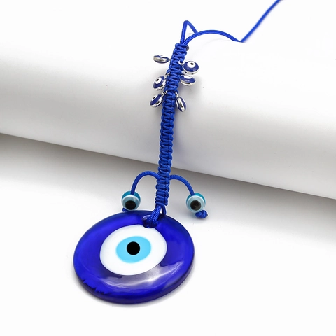 Collar con Colgante de Ojo Turco de Vidrio Azul Nazar Amuleto Cuerda Trenzada a Mano Joyería de Protección de la Suerte Unisex