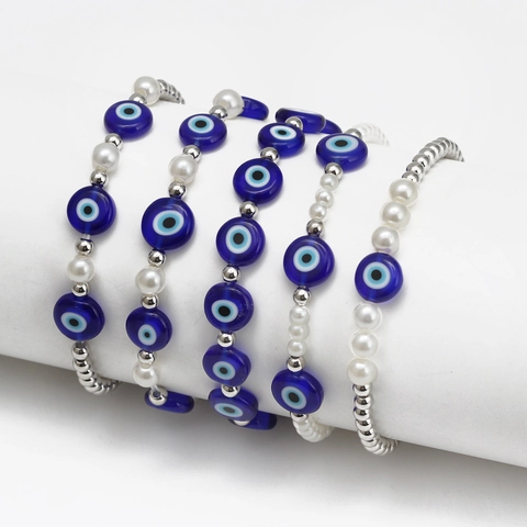 Copper Bead Evil Eye Bracelet For Women Men Ethnic Turquoise Style Beaded Bracelet Bohemian Jewelry Nazar Amulet Gift