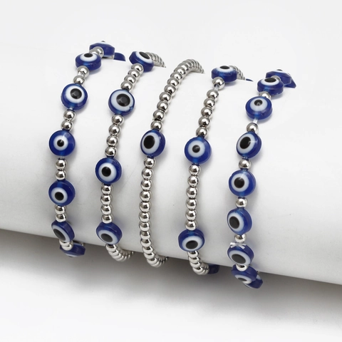 Copper Bead Evil Eye Bracelet For Women Men Ethnic Turquoise Style Beaded Bracelet Bohemian Jewelry Nazar Amulet Gift