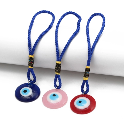 Turkish Evil Eye Keychain Nazar Amulet Blue Eye Protection Hanging Ornament For Car Home Bag Decor Ethnic Boho Style