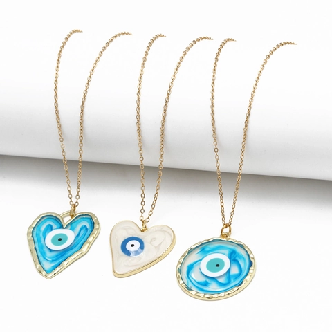 Collana Con Ciondolo A Forma Di Cuore E Occhio Del Diavolo In Lega Con Strass Color Oro In Stile Etnico Vintage Gioielli Di Moda Per Uomo E Donna