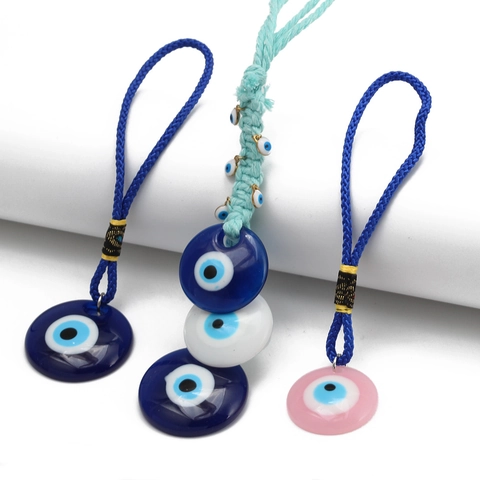 Turkish Evil Eye Keychain Nazar Amulet Blue Eye Protection Hanging Ornament For Car Home Bag Decor Ethnic Boho Style