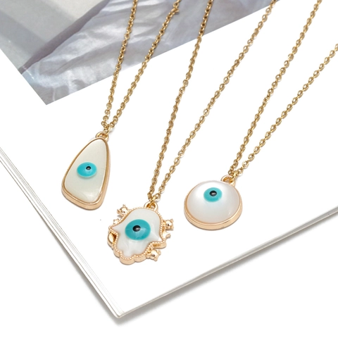 Exotic Evil Eye Pendant Necklace For Women Men Gold Color Alloy Hamsa Hand Butterfly Moon Star Charm Exotic Jewelry Gift