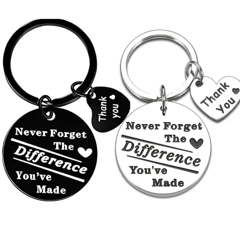 Llavero Inspirador de Acero Inoxidable Grabado con Colgante de Corazón Regalo para Colegas Maestros Mentor Joyería