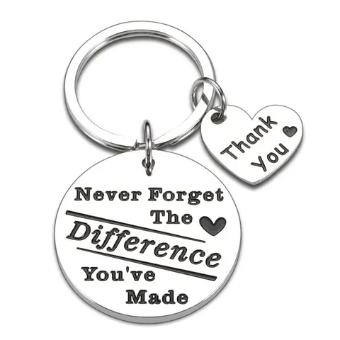 Llavero Inspirador de Acero Inoxidable Grabado con Colgante de Corazón Regalo para Colegas Maestros Mentor Joyería