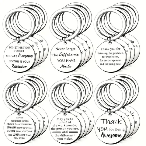 Llavero Inspirador De Acero Inoxidable Redondo De Metal Cita Motivacional Regalo De Agradecimiento Para Colega Team Building Fiesta Accesorio