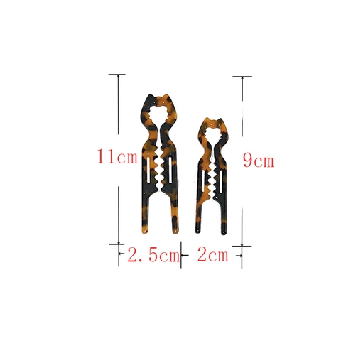 Bastoncino per Capelli in Acetato con Orecchie di Gatto a Forma di U Forcina con Motivo Tartaruga Leopardo Donna Gioielli