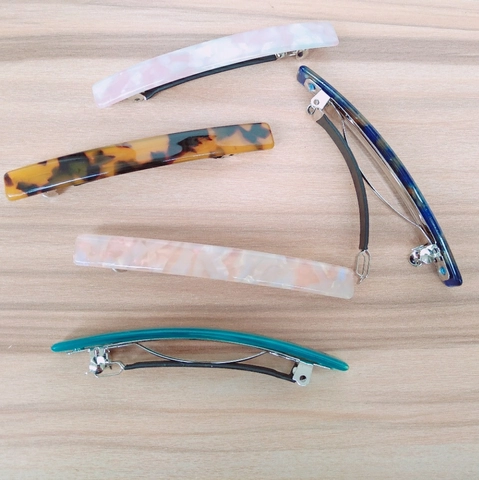 Fermaglio per Capelli Coreano Minimalista in Acetato con Stampa Leopardata Fatto a Mano Effetto Marmo Clip a Molla per Donna Accessori Capelli