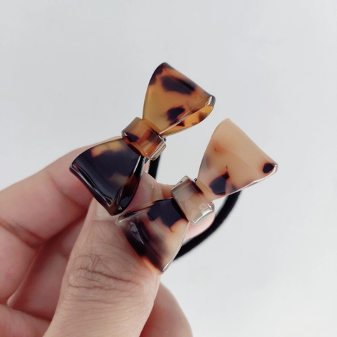 Élastique Cheveux Nœud Imprimé Léopard Rétro Scrunchies en Acrylique pour Femmes Filles Style Coréen Accessoires Faits Main