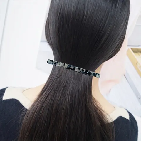 Elegant Acetate Hair Clip For Women Minimalist Marble Pattern Bar Barrette Geometric Handmade Spring Clip Daily Hair Accessories