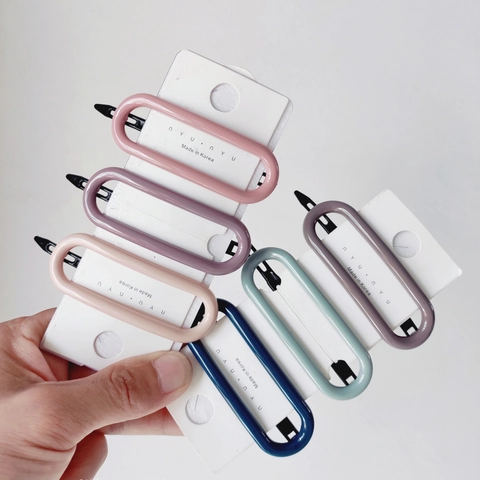 Korean Style Matte Oval Hair Clip For Women Minimalist Morandi Color Geometric Bobby Pin Side Barrette Hair Accessories