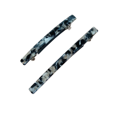 Elegant Acetate Hair Clip For Women Minimalist Marble Pattern Bar Barrette Geometric Handmade Spring Clip Daily Hair Accessories