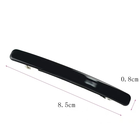 Minimalistische Schwarze Zelluloseacetat Haarspange Für Damen Glänzende Einfache Rechteckige Federclip Täglich Haarschmuck