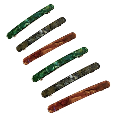 Französisch Elegante Minimalistische Lange Haarspange Acryl Marmor Schildpatt Haarklammer Metall Federclip Damen Haarstyling Tools