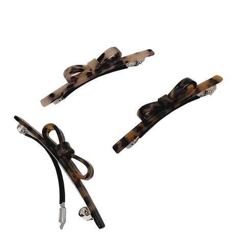 Pinza de Pelo de Lazo con Estampado de Leopardo de Acetato Clip de Resorte de Carey Simple Coreano Accesorios para el Cabello para Mujer Moda Diaria