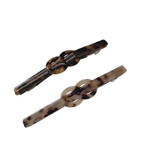 Französische Acetat Schildpatt Haarklammer Minimalistische Barrette Mit Leopardenmuster Für Damen Retro Geometrische Feder Haarschmuck