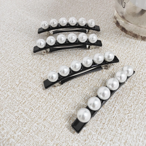 Elegante Fermaglio per Capelli con Perle Artificiali Stile Coreano Retro Manuale Fatto a Mano Molletta Dolce Accessori Donna