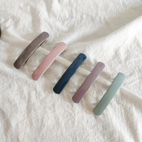 Minimalist Acrylic Rectangle Spring Hair Clip For Women Solid Color Morandi Large Barrettes Korean Styling Hair Accessory