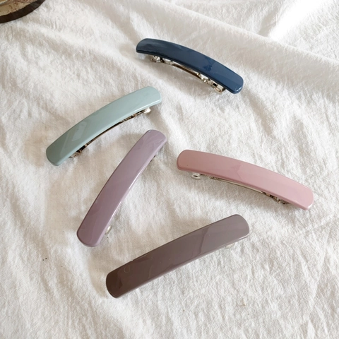 Minimalist Acrylic Rectangle Spring Hair Clip For Women Solid Color Morandi Large Barrettes Korean Styling Hair Accessory