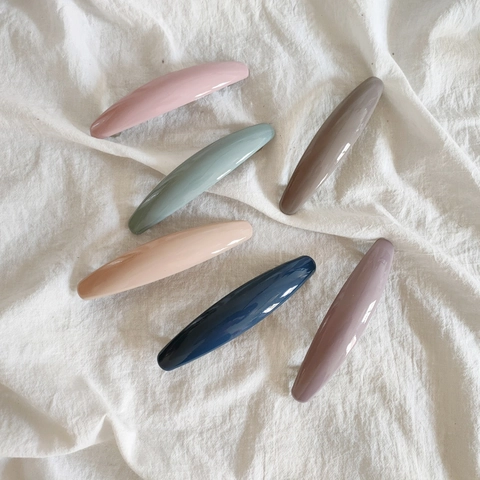 Minimalist Glossy Acrylic Oval Spring Hair Clip For Women Korean Style Morandi Color Hair Accessories Daily Office Wear Barrette