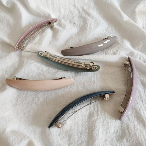 Minimalist Glossy Acrylic Oval Spring Hair Clip For Women Korean Style Morandi Color Hair Accessories Daily Office Wear Barrette