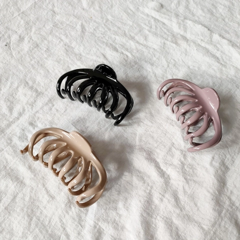 Einfache Koreanische Bogenform Kunststoff Harz Haarkralle Für Damen Elegante Große Oktopus Haarklammer Matt Glänzend Leopardenmuster Haarnadel