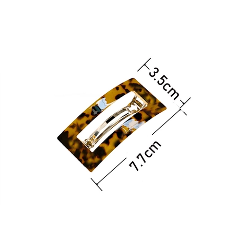 French Vintage Acetate Hollow Square Hair Clip Elegant Leopard Marble Pattern Spring Clip For Women Retro Hair Accessories